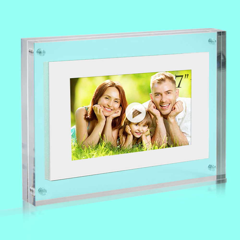 AMABOO photo frame battery powered lcd 7inch acrylic digital picture frame