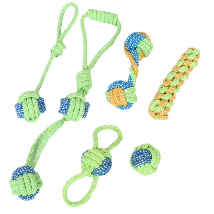 Cotton Rope Interactive Bite Dog Toy Ball for Pet Training Agility Equipment