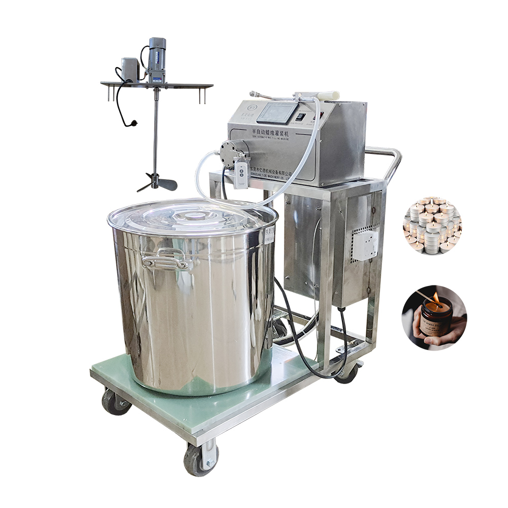 Candle Filling Machine Movable Wax Melting Scented Candle Making Semi Auto Fast Induction Heating Movable Stainless Steel Cart