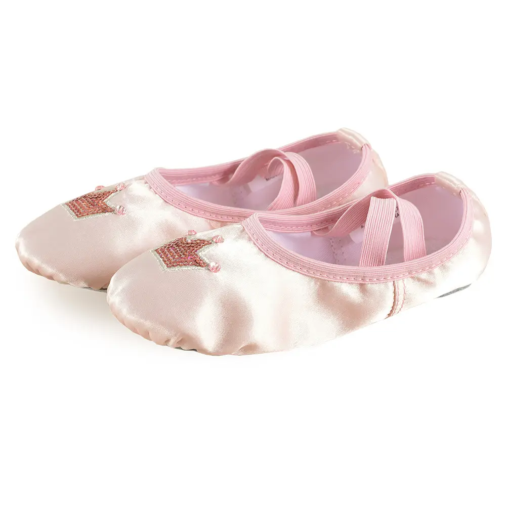 Wholesale Custom Ladies Flexible Dance Practice Close Flats Foldable Kids Comfortable Girls Ballet Canvas Shoes