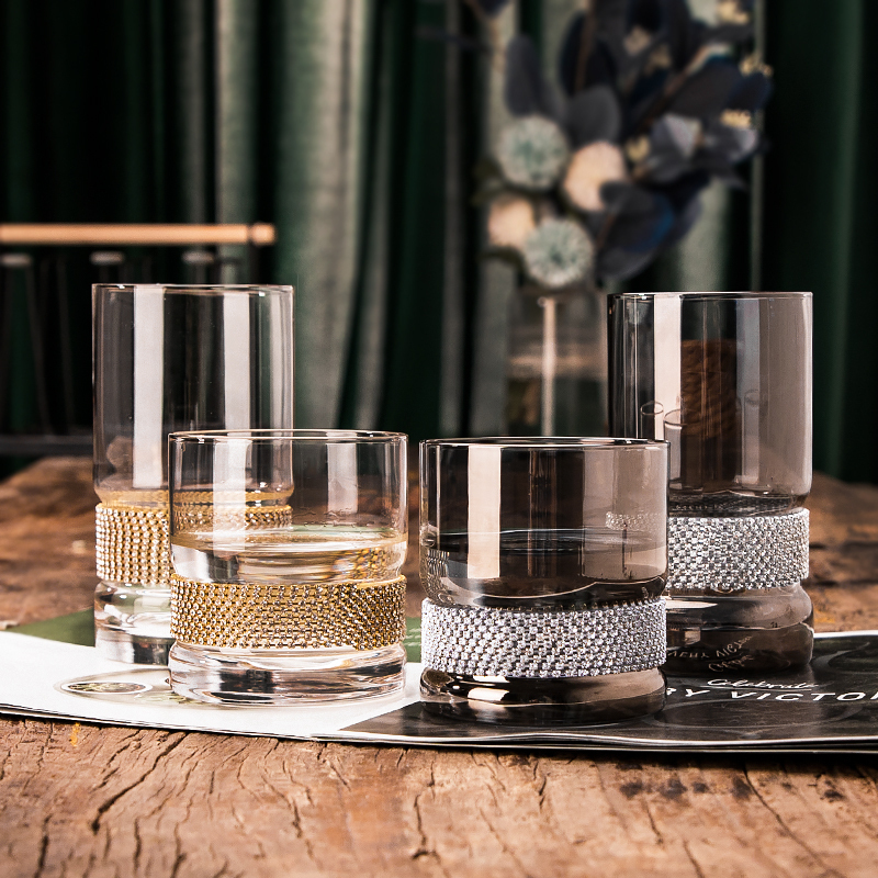 Luxury Shot Glassware For Nightclub Glass Cup With Diamond Fine Dinner Wine Glass Bistro Bar Shaker Cocktail Wine Glasses Cup