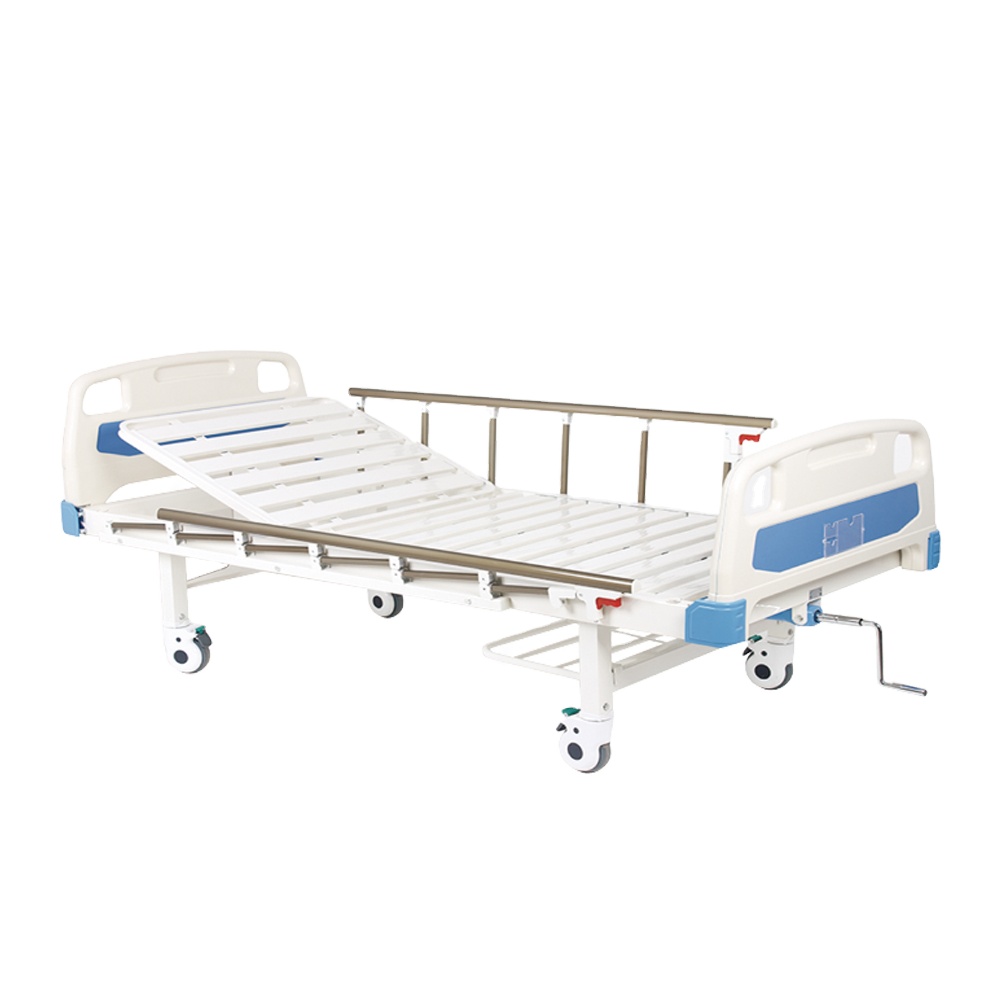 Flower Medical Shanghai factory Hospital Furniture Metal 1 Crank Manual Hospital Bed