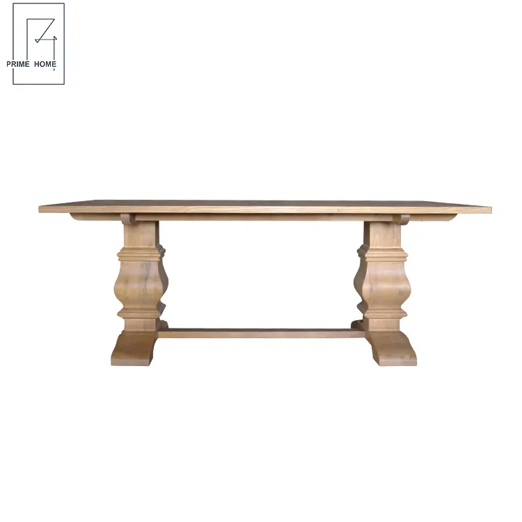 Wooden Dining Table Hot Sale Hamptons Style Furniture Natural Oak Wood Rectangle Dining Tables For Events