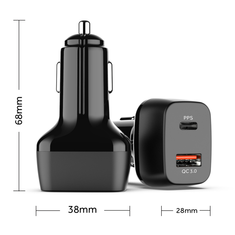 2021 Factory Fast Charging QC3.0 Type-C USB Car Charger Mini Design White PD 30W Car charge