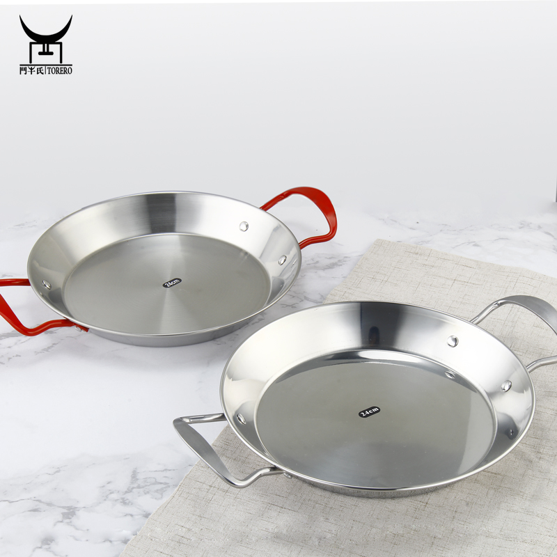 Factory Price Stainless Steel Paella Pan for Restaurant Kitchen Seafood Pan Paellera for Tapas Spanish Paella Pan