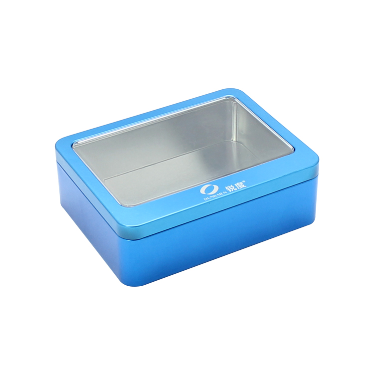 Bulk Custom Design Food Grade Rectangle Metal Packing Biscuit Cookie Tin Box with PVC Window