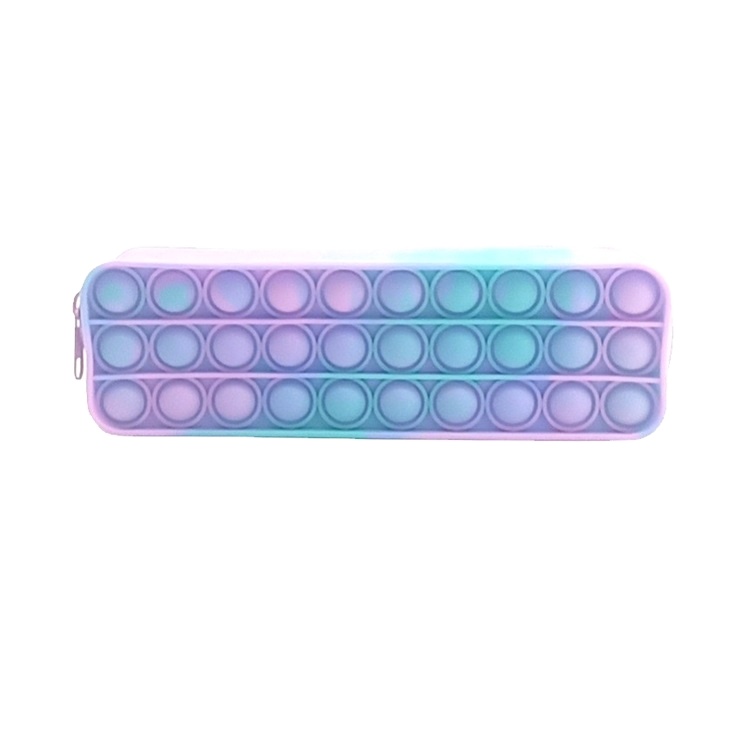 Silicone Bubble fidget toy pop it pencil pouch for kids