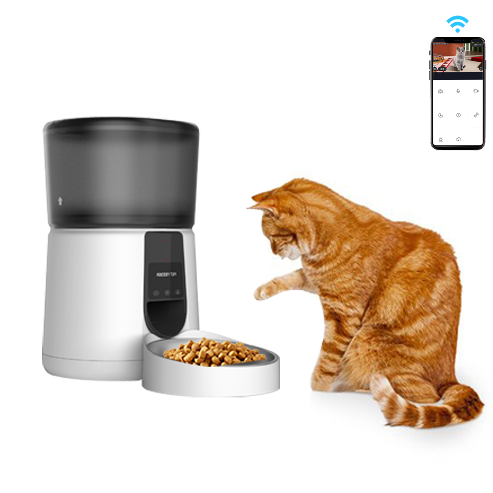 Automatic Tuya Cat Dog Intelligent Timer Smart Pet Feeder Wifi Camera Smart Automatic Cat Pet Feeder With Camera