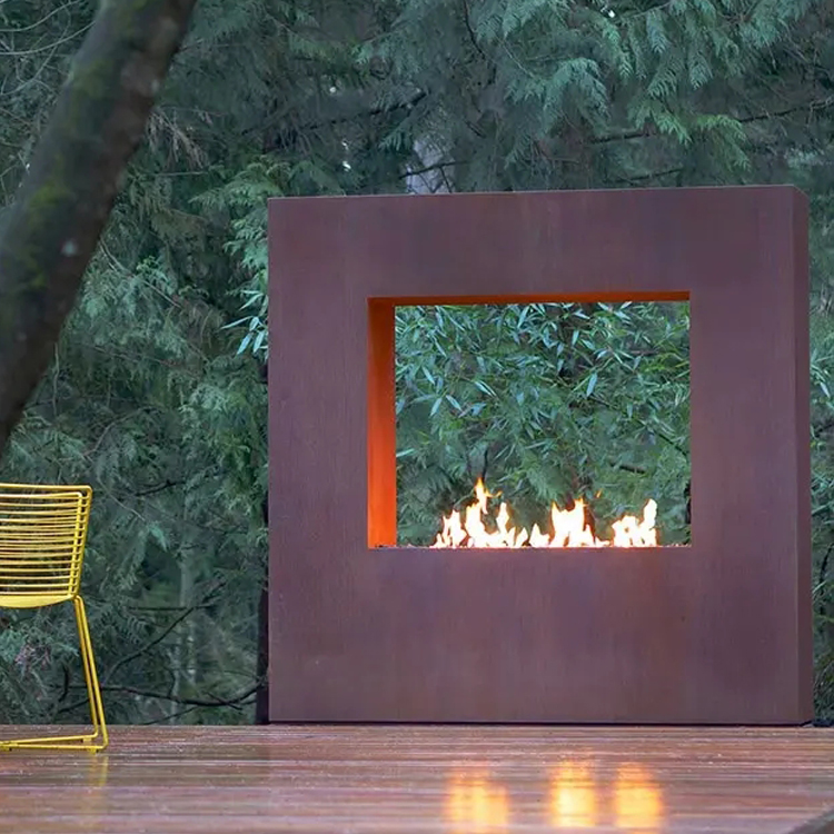 Стальная газовая горелка Corten, профессиональный поставщик, безопасная био-топливная горелка, открытый пропановый металлический наружный камин