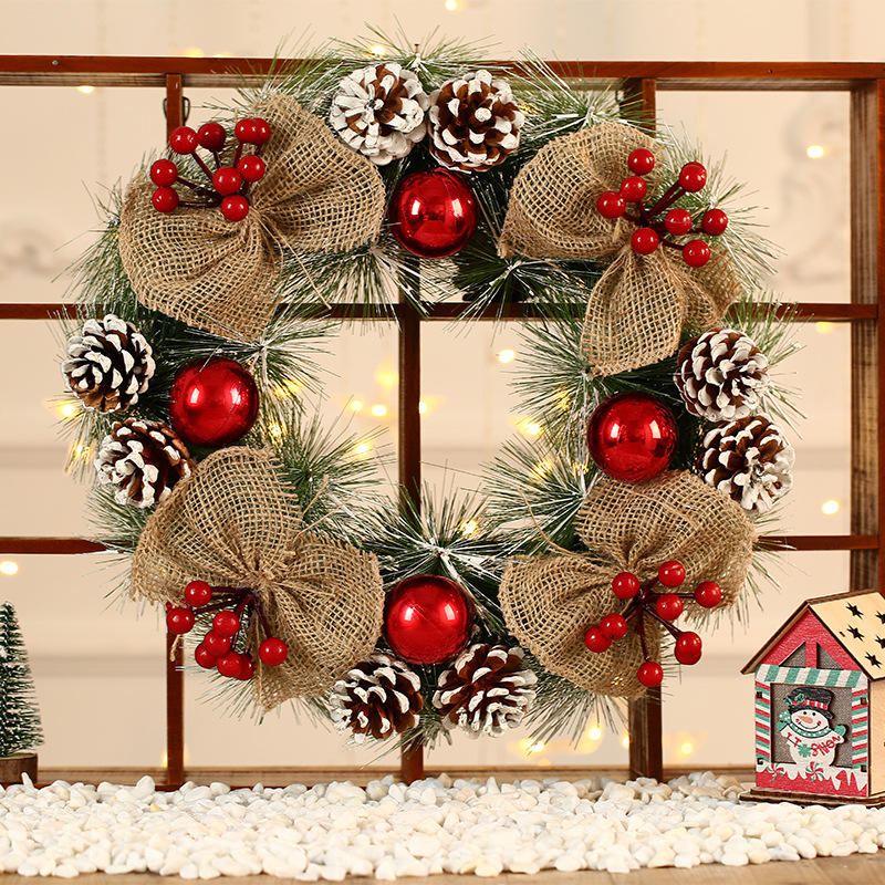 wedding decorations 30cm, 40cm golden red ball golden ball decorative wreath door high-grade wreath accessories luxury fabric