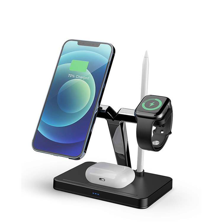 OEM оптовая продажа для iphone iwatch магнитный стол 4 в 1 3 в 1 Быстрое беспроводное зарядное устройство Qi зарядка домашнее магнитное зарядное устройство для телефона 4 3 в 1