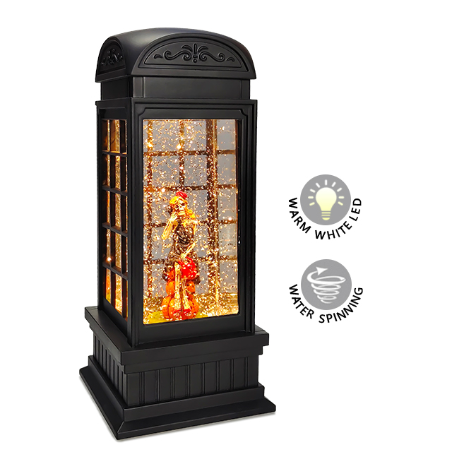 Led Water Snow Swirling Glitter Decoration Pumpkin Head Snow Globe Halloween Decoration Light