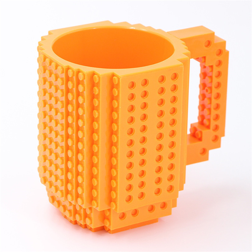 shoutao BPA Free Plastic Material DIY Lego Building Blocks Mugs Drinking Water Holder Coffee Cup Creative Unique Mug Cup