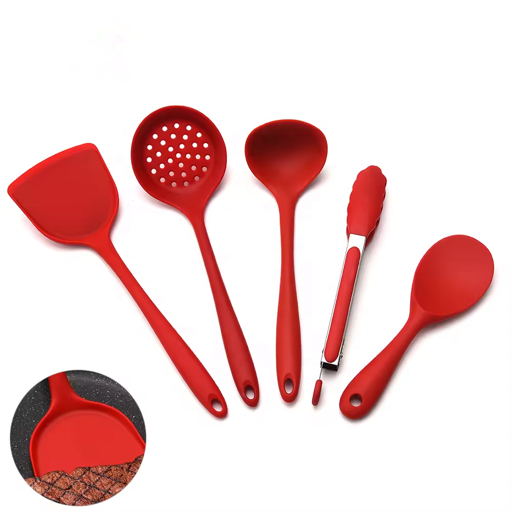 Factory Tik Tok Hot Selling Food grade silicone kitchen utensils heat resistant cooking utensil set