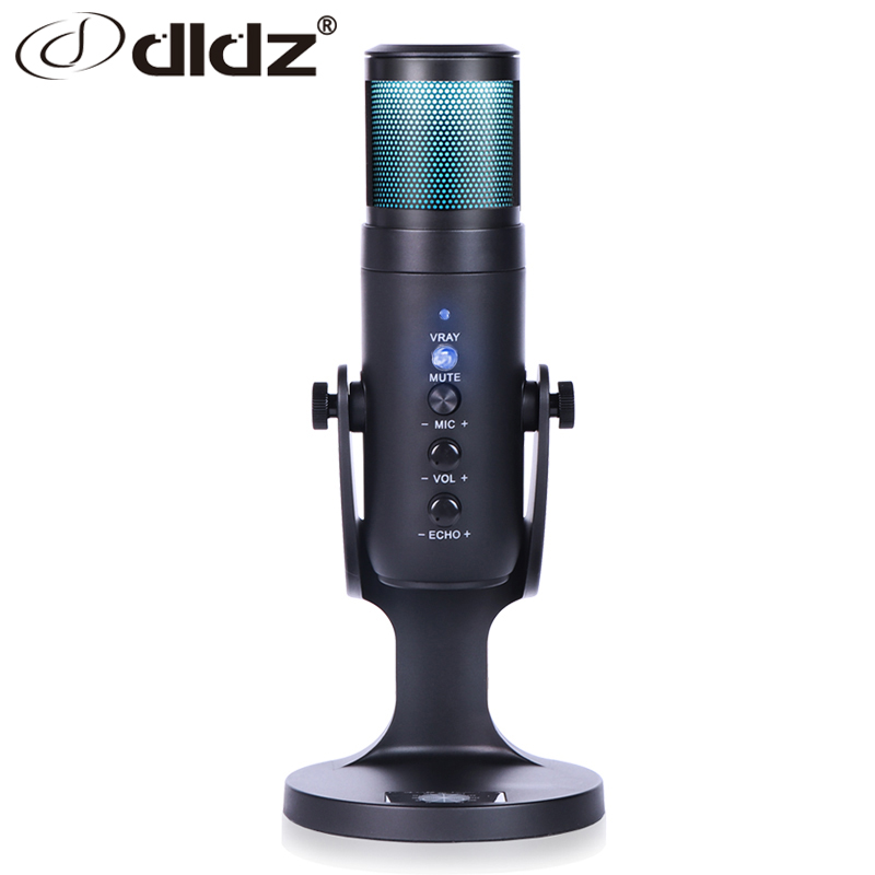 DLDZ Mic type-c игровой Студийный микрофон USB профессиональный конденсаторный микрофон для записи Youtube RGB для ПК OEM проводной Новый