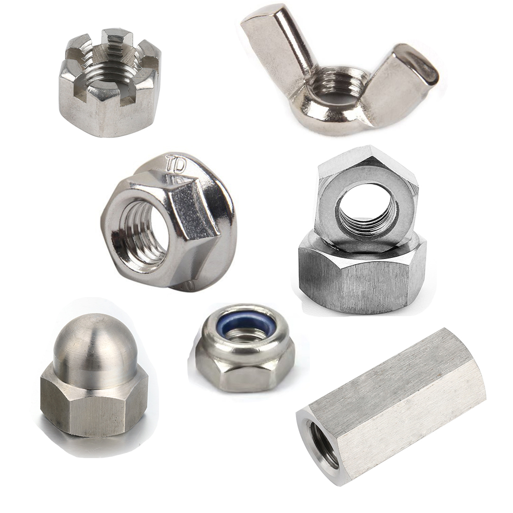 All size DIN934 DIN935 DIN985 DIN6334 DIN6923 stainless steel nuts
