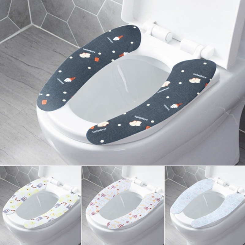 Orange Forest Reuseable Toilet Seat Bathroom Mat Seat Cover Home Health Sticky Pad Closestool Mat Lavatory Cushion Toilet Set