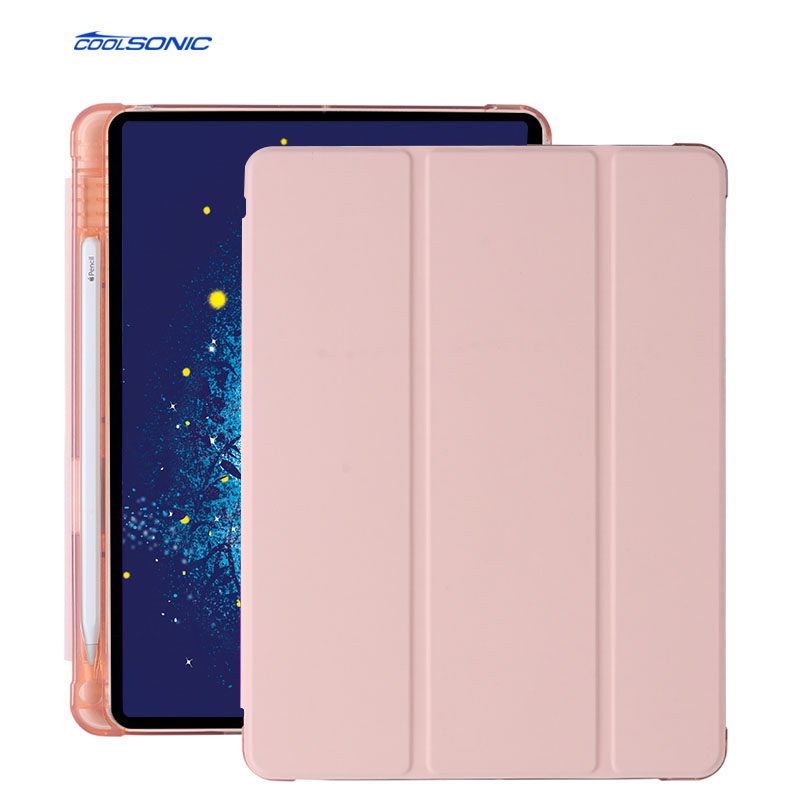 fashionable eco friendly arrival thin TPU Back Cover Pencil Holder tablets case for iPad 9.7 2017/2018