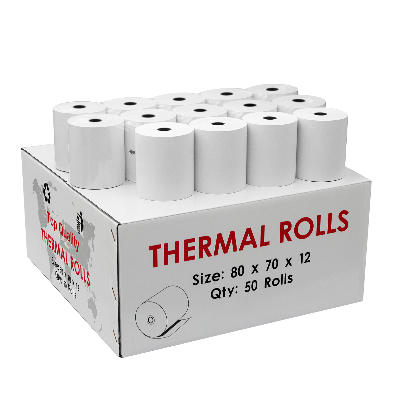 China Manufacturers high quality 80mmx80mm 57mmx50mm 57mmx40mmPremium Quality Paper Roll 80x70 80x80 57x50 57x40 Thermal Paper