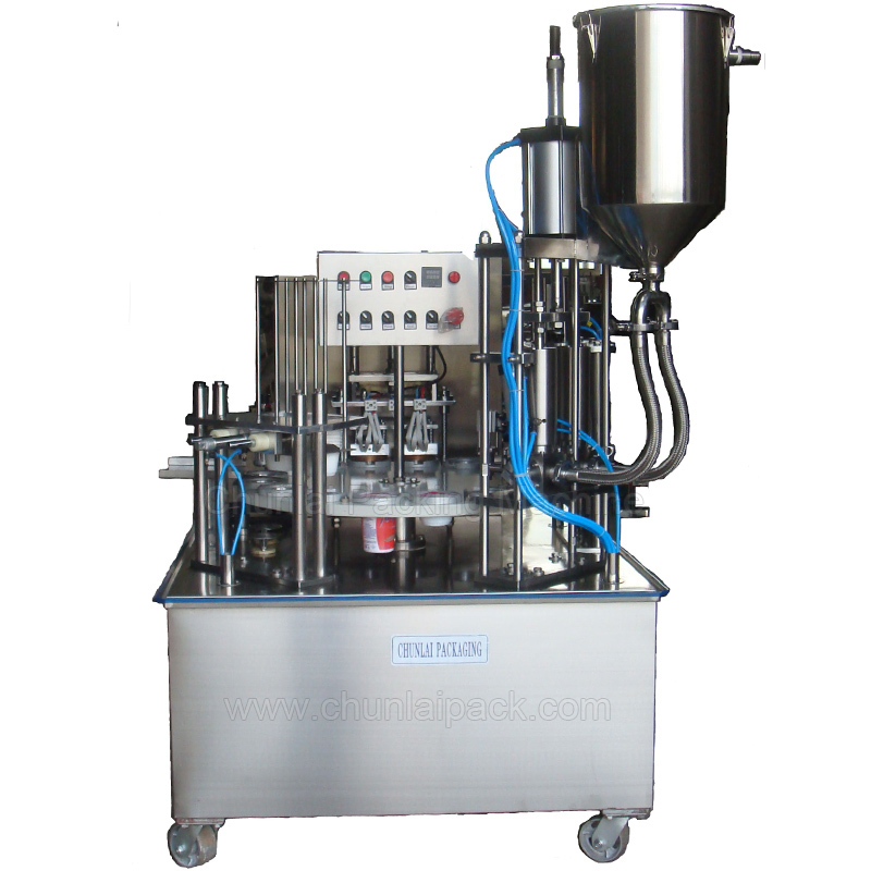 1600-2000 Cups Per Hour Rotary Type Set Yoghourt Greek Yoghurt Strain Yogurt Cup Filling and Sealing Machine