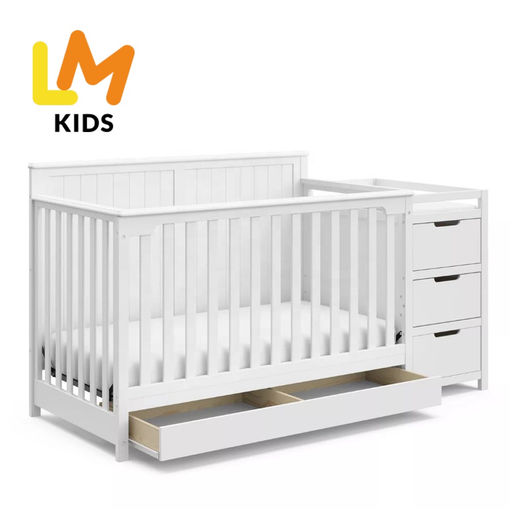 LM KIDS furniture kids' cabinets Changing Table baby lounger multifunction 3 in 1 cabinet wooden baby cot bed baby crib