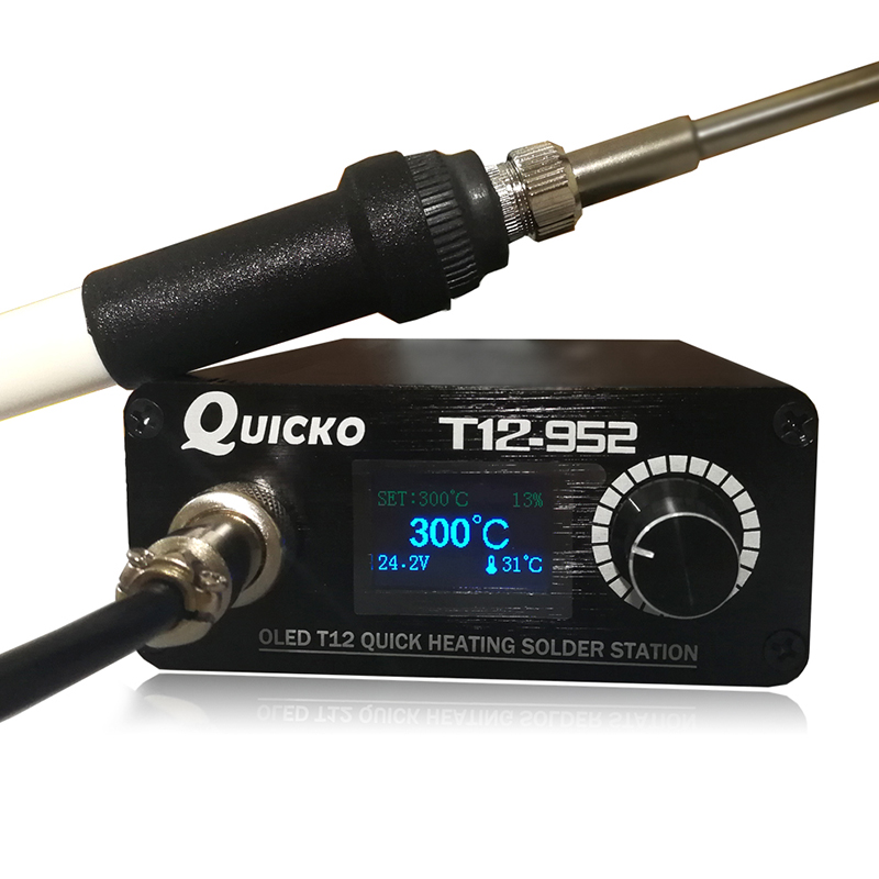QUICKO новая версия T12-952 паяльная станция электронная сварка железа Инструменты для ремонта OLED цифровой паяльник паяльная станция