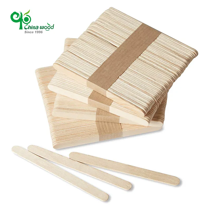 Chinawood Eco-friendly Biodegradable Popsicle Sticks Disposable Birch Wood Ice Cream Sticks For Automatic Machine