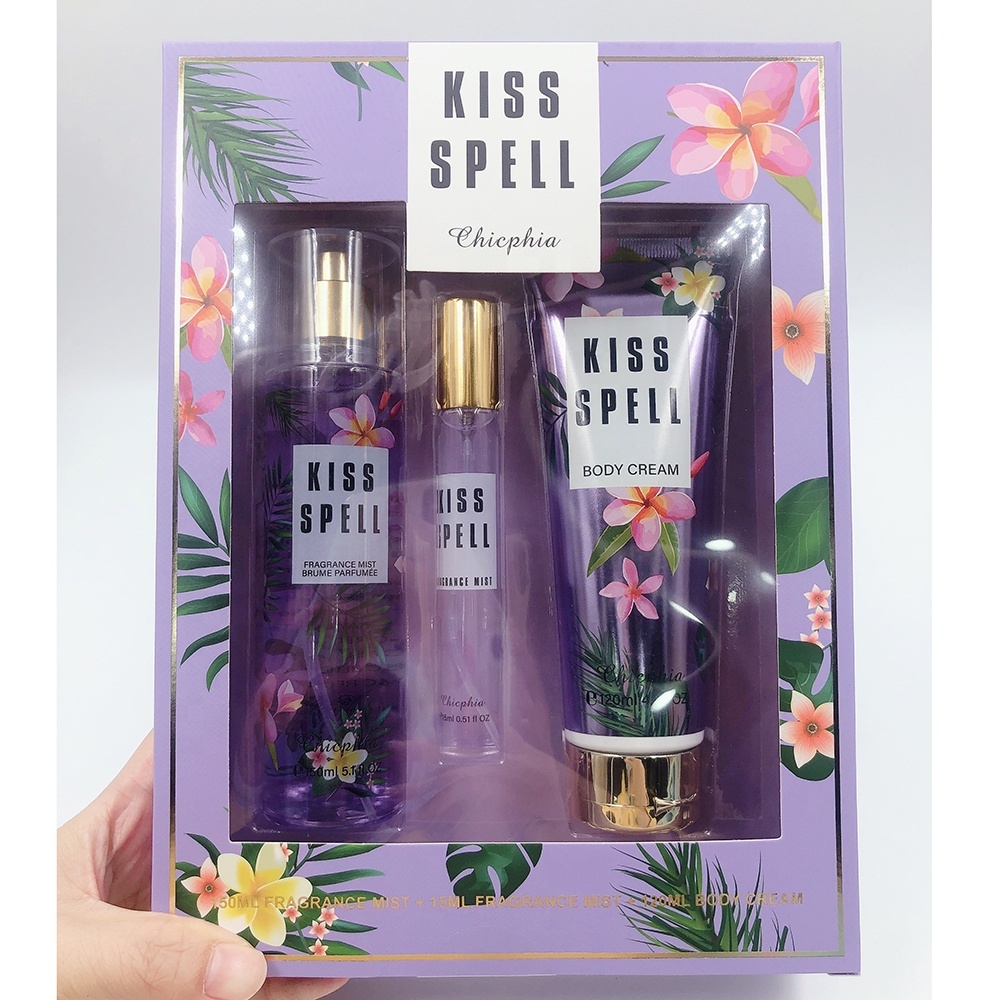 Perfume Fragrance Floral Lady Perfume Spray Gift Box Set Body Mist Body Lotion 3pcs/1set
