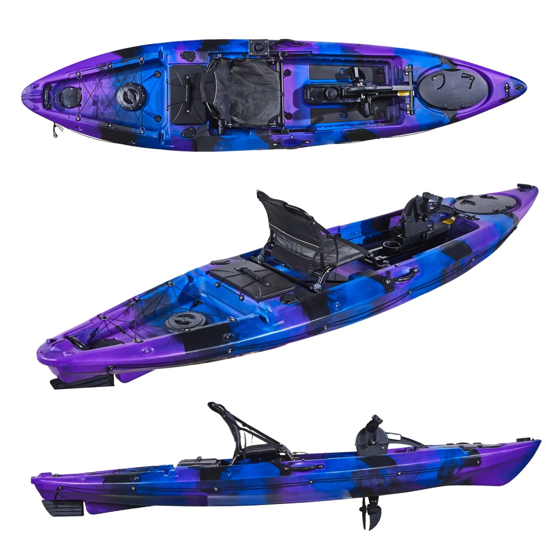 Plastic Kayak Single 12FT Kayak Fishing Foot Pedal Drive Plastic Kayak Wholesale