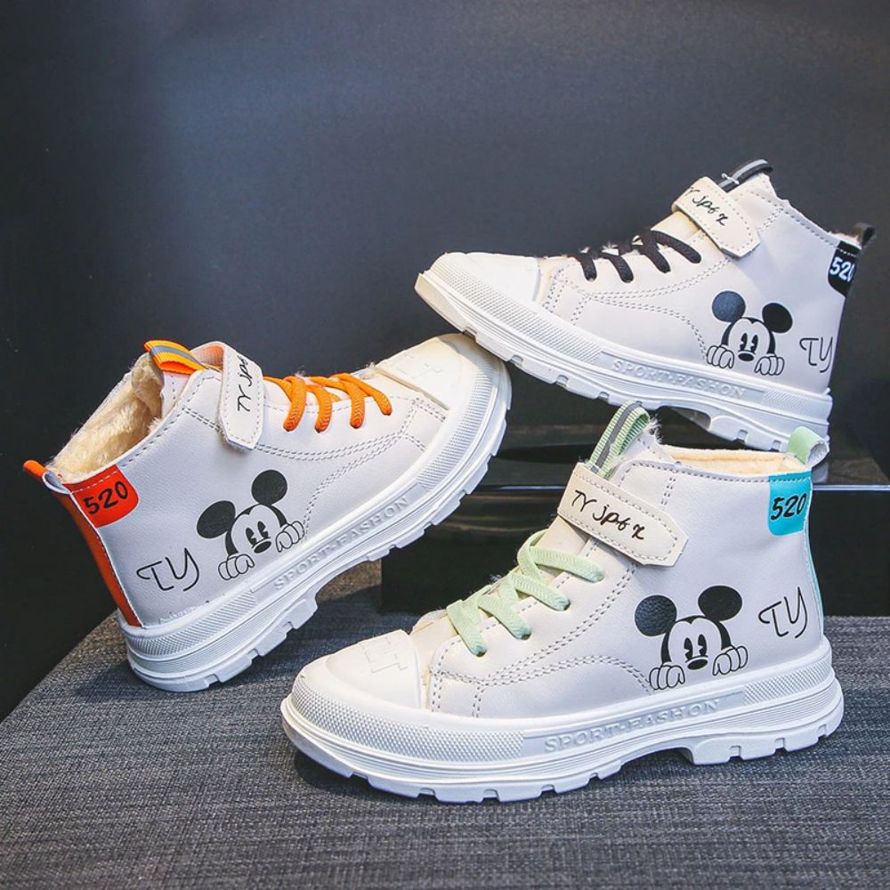 New Arrival Children's Cartoon Mickey Non-Slip Soft Girls Casual Shoes Warm Cotton Kids Boots