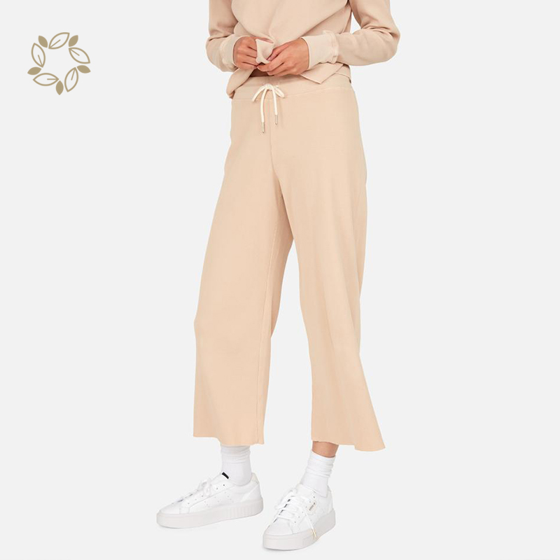 Waffle Women Cotton Pants Sustainable Women Wide Leg Pant Organic Cotton Sweatpants waffle cotton pants