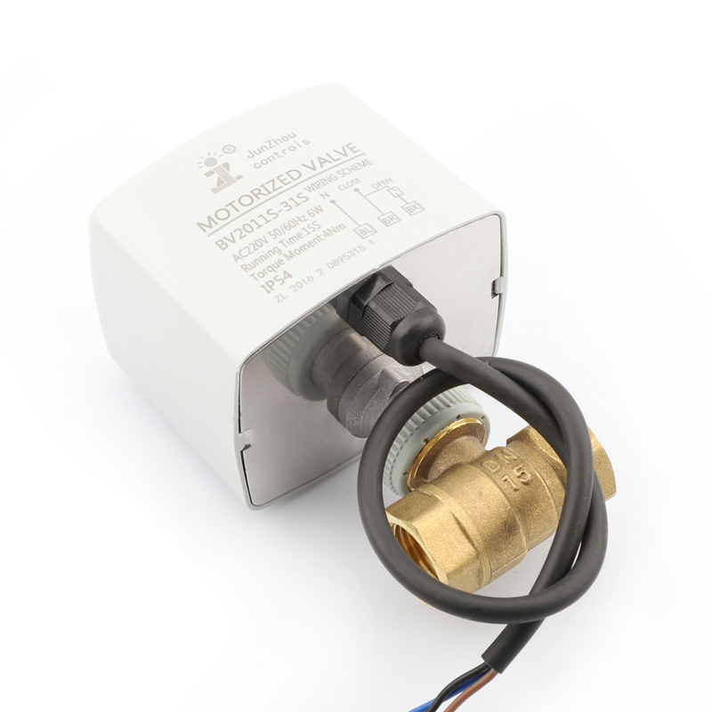 Латунь 2 way Электрический шаровой клапан 12V 24V модуляции моторизованный шаровой клапан для центрального кондиционирования воздуха Прохладный нагрева воды