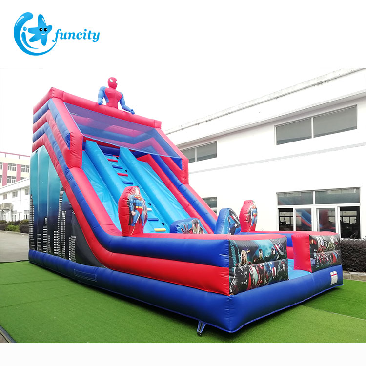 Spider Man Theme Titanic Inflatable Slide Amusement Inflatable Slide Giant Inflatable Floating Water Slide