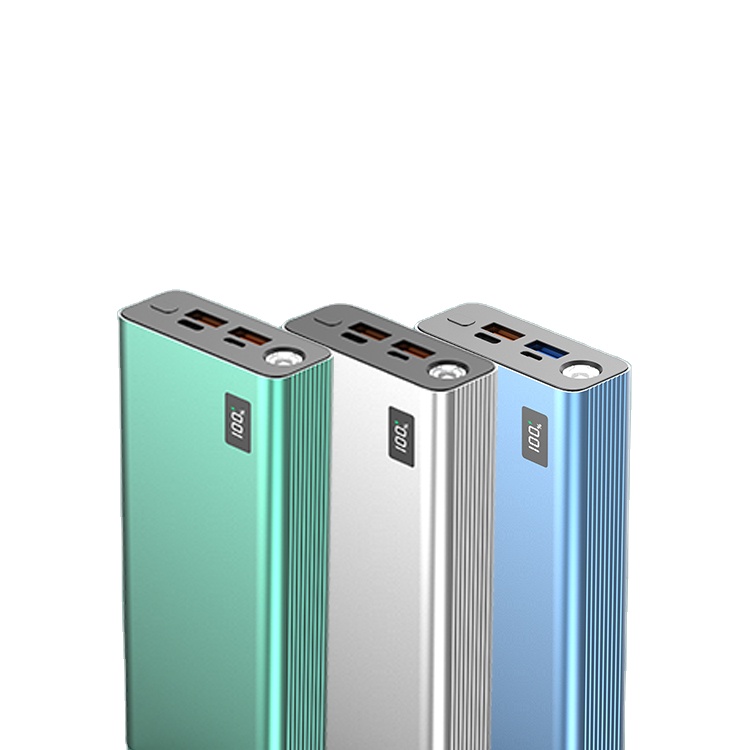 MSDS Un38.3 certificate aluminum design 4 ports 22.5W quick charge polymer battery portable charger 20000mah 30000mah power bank
