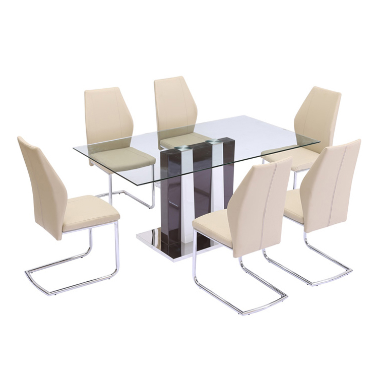 Free Sample Wooden Guangzhou Scandinavian Solid Wood French Classic Carving Dining Table Set With 6 Chairs
