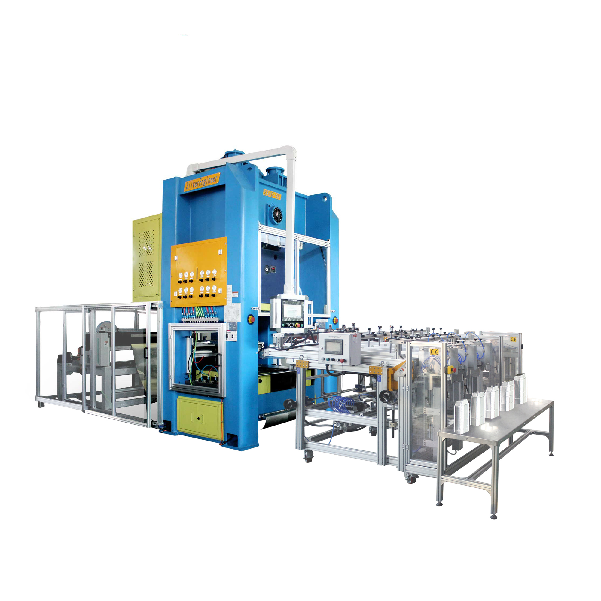 Automatic aluminum foil container machine for disposable food containers