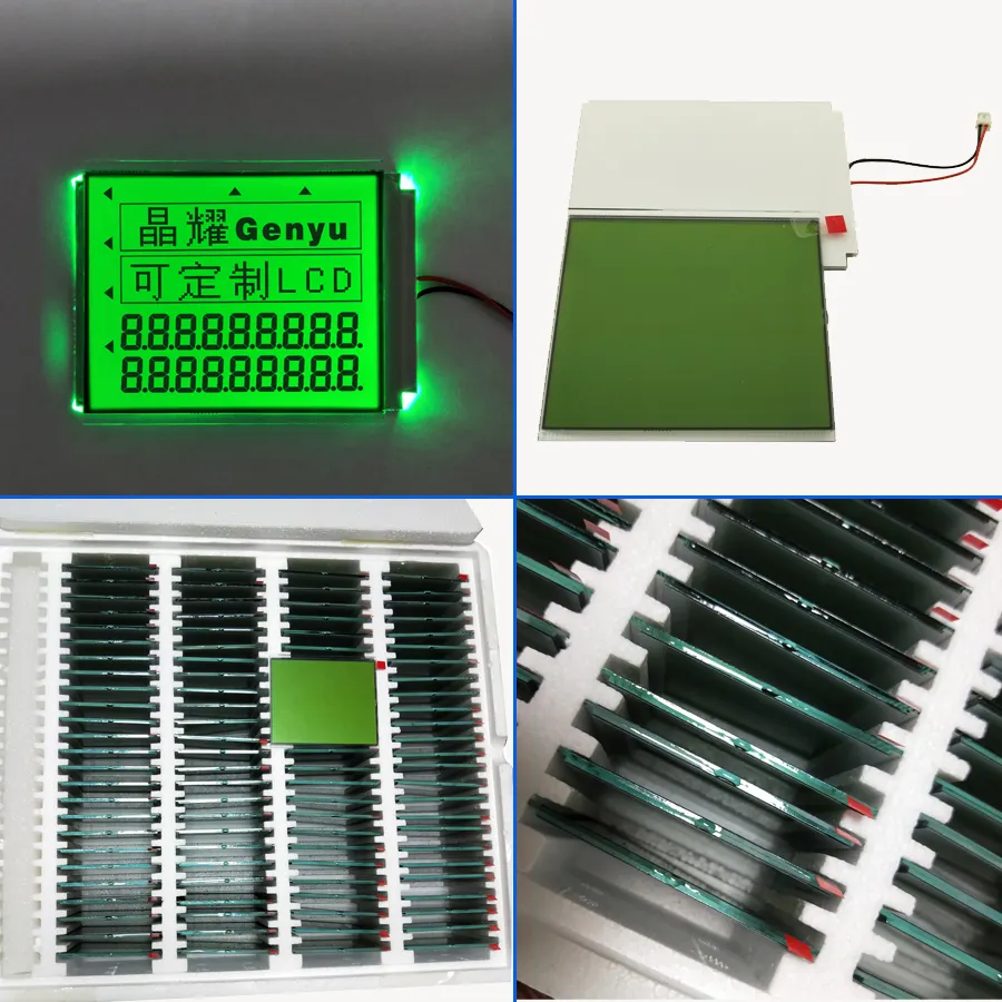 Custom Lcd Display Green Stn Monochrome Dot Matrix Graphic Plus Segment Zebra Digit Number 7 Segment Display For Weighing Scale