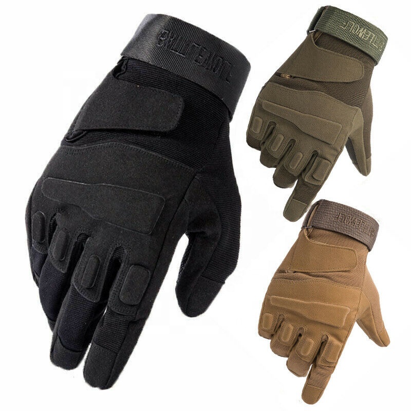 Outdoor Safety Mechanic Black Full Finger Safety Tactical Work Gloves Protector Airsoft Hunting Gloves Impact Mechanical Gloves