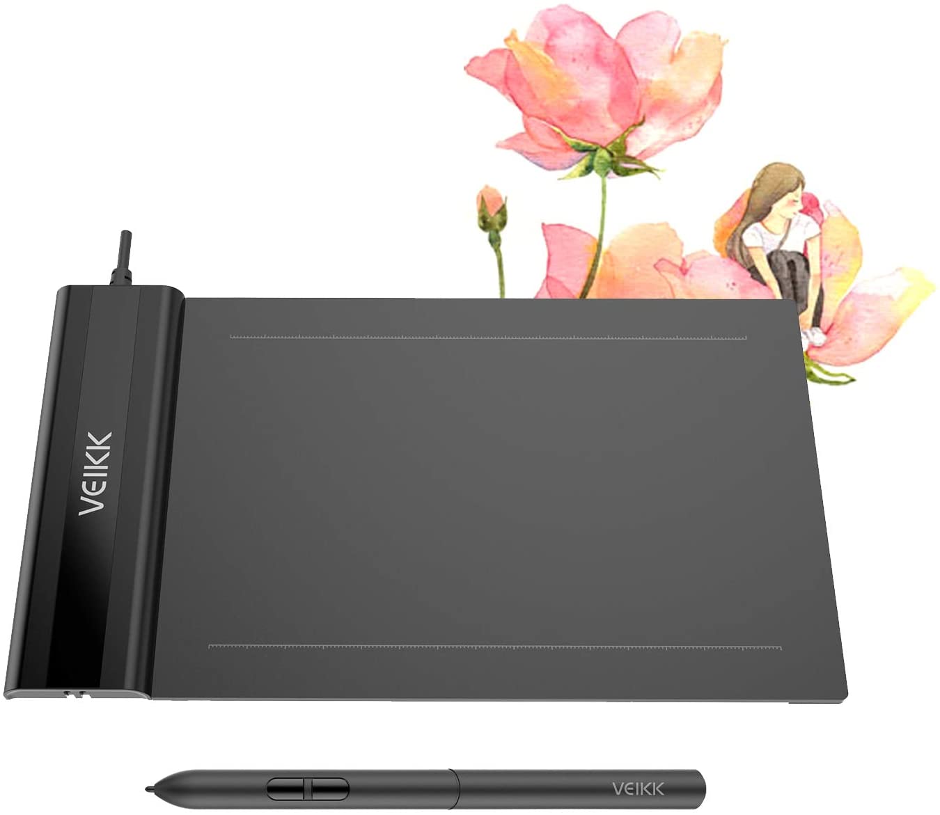 Высококачественный цифровой ЖК-планшет VEIKK S640 6x4 дюймов с 8192 уровнями нажатия без батареи для ноутбука, ПК и компьютера