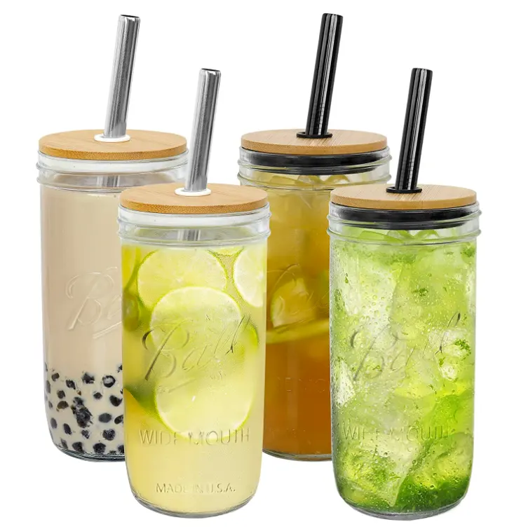 2021 New Christmas 16oz Squid Game Reusable Easy Clean Metal 12mm Straw Glass Boba Tea Bottle For Boba Tea Cup