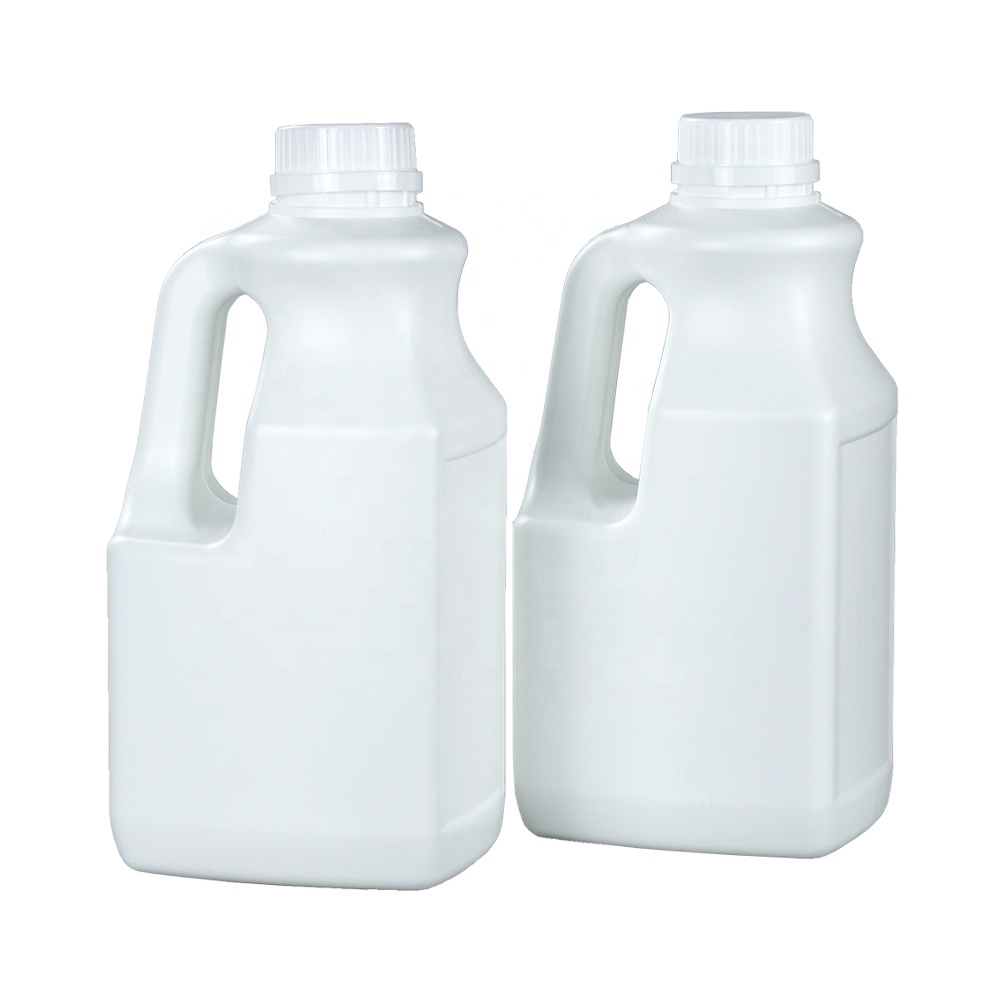 Hot selling HDPE 2L White square food container milk jug plastic drink cans