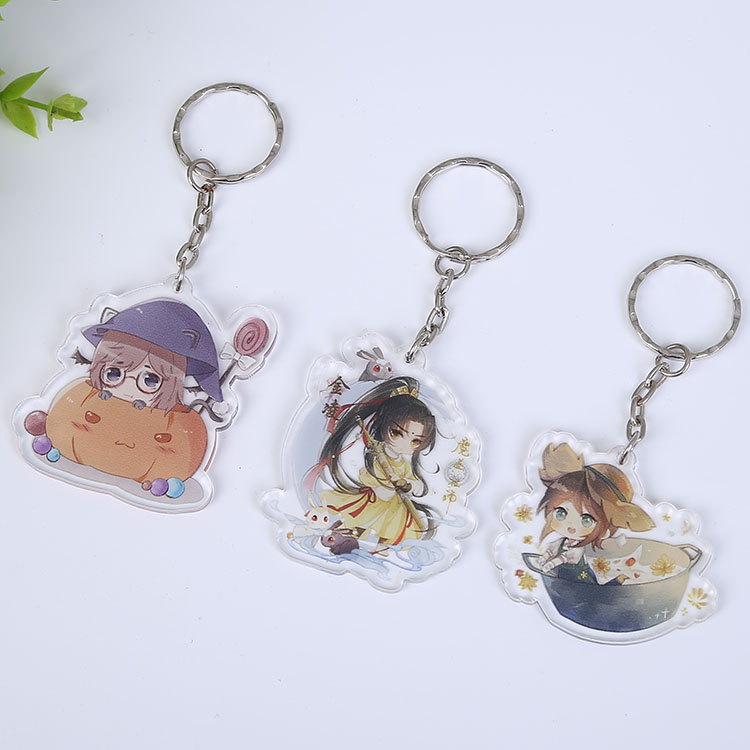 keychain promotional and souvenir high quality and cheap price Custom Printed Acrylic and soft PVC rubber Keychain Charm