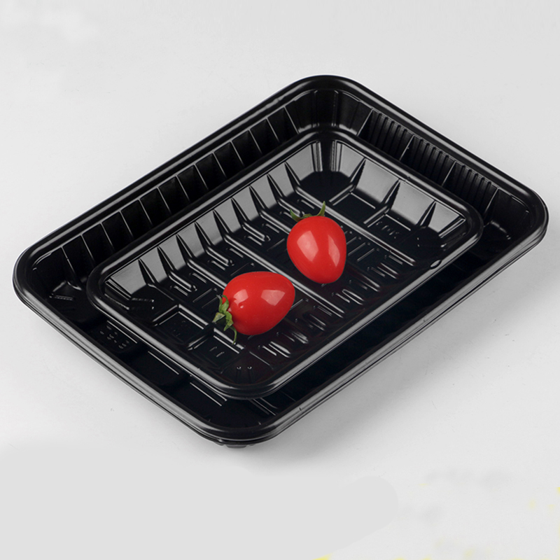 Черные одноразовые лотки, упаковка для замороженных продуктов, ПП лоток для свежего мяса