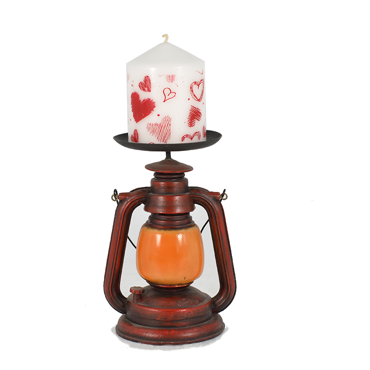 Home decor resin lantern candle holder Retro candlestick candle stick black