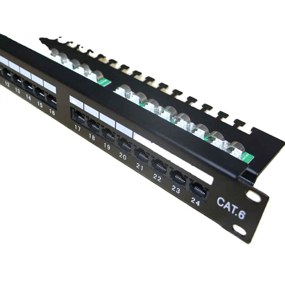 Factory Custom Service Modular 1U 19" Utp Cat 5e Cat 6 48 Port 24 Port Ethernet Patch Panel For Networking Cabinet