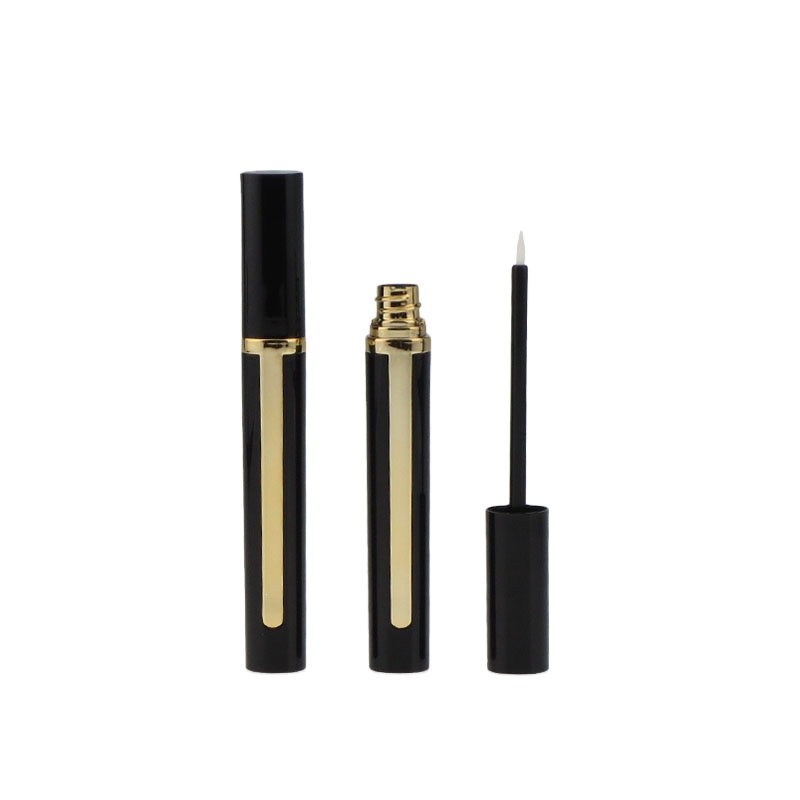 Good quality plastic empty eyeliner tube slim cylinder custom glossy luxury mascara container for women 6.9ml