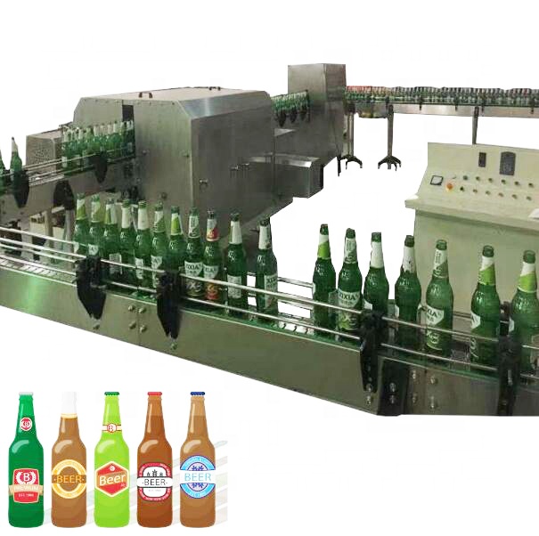 Glass bottle washing machine with bottle brush label removal recycle reusable glass bottle cleaning equipment