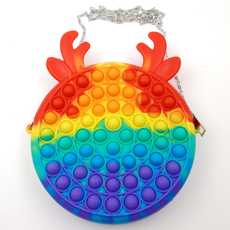 2021 silicone fidget pop large push it fidget toy rainbow sensory shapes hangable big poper game square set for student