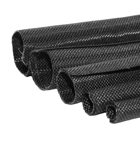 Expandable sleeving self-closing braided cable wrap overlaps by 25% cable loom split wrap for Pipe Wire Protection