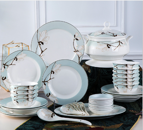 18pcs столовые сервизы деревянная коробка для хранения люкс ceramicm костяной фарфор Сервиз